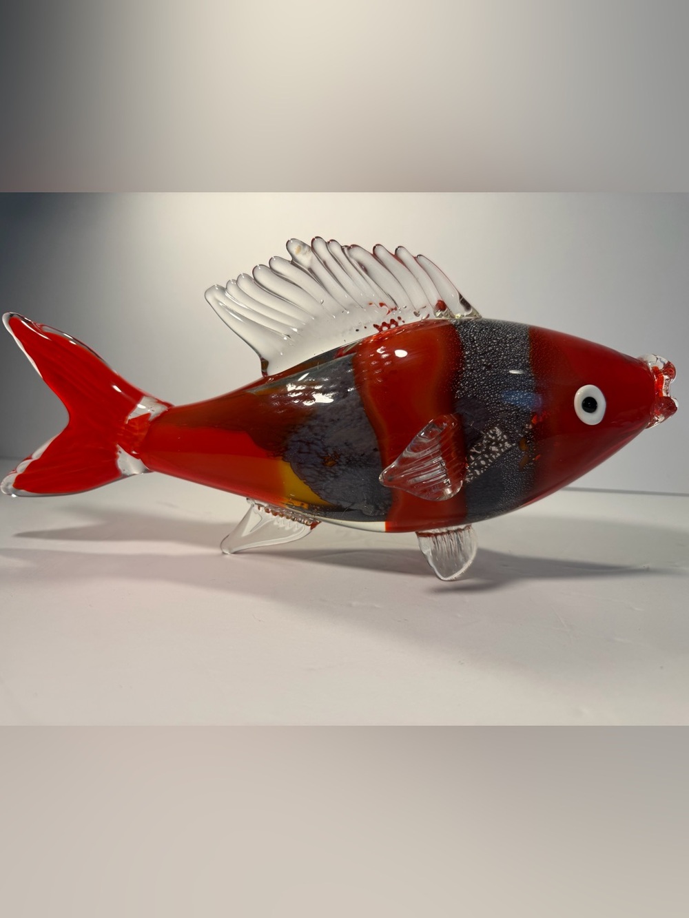 Murano Inspired Cristalleria Artistica Italian Art Glass Fish Sculpture